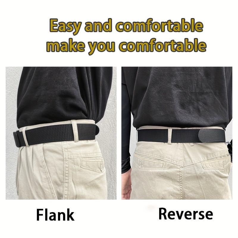 Adjustable Tactical Canvas Belt for Men, Olive Green