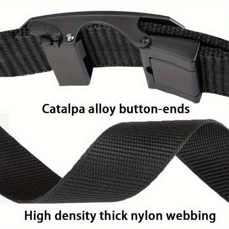 Adjustable Tactical Canvas Belt for Men, Olive Green