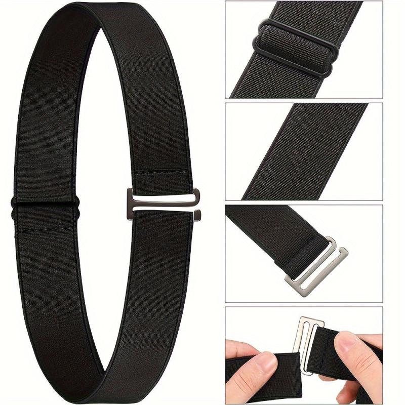 Men's No Show Stretch Belt Invisible Elastic Web Strap Belt