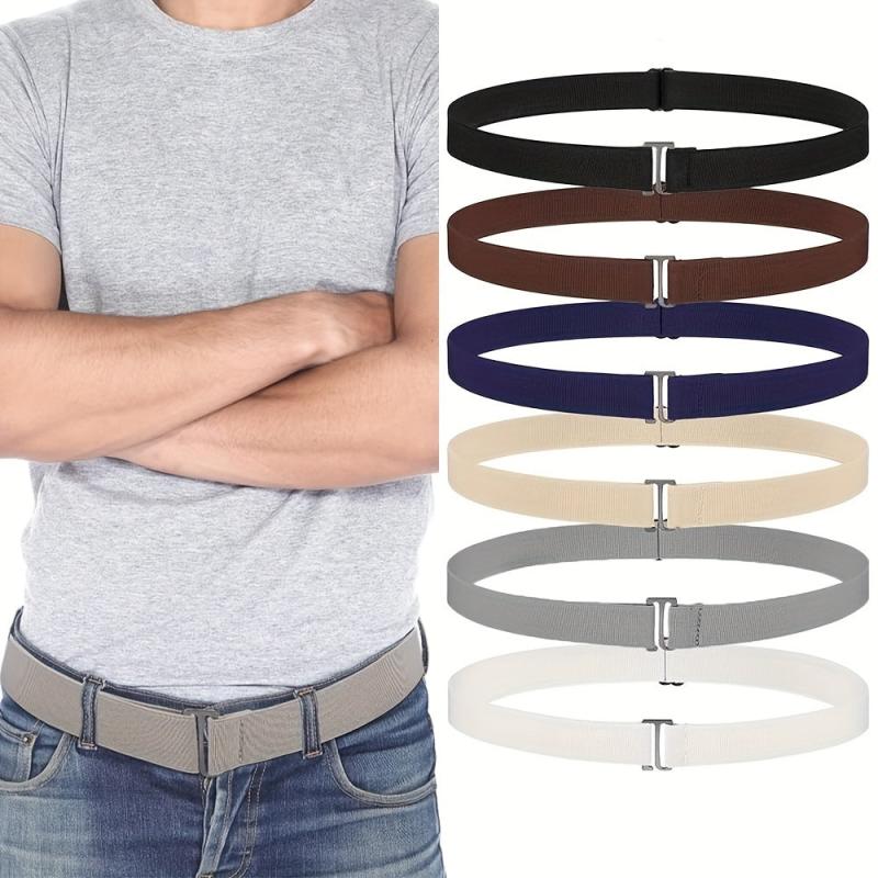 Men's No Show Stretch Belt Invisible Elastic Web Strap Belt