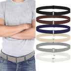 Men's No Show Stretch Belt Invisible Elastic Web Strap Belt