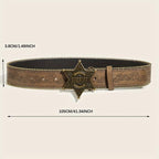 Vintage Inspired Women's Belt with Heart Buckle Distressed Brown