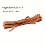 PU Leather Belt Wide Bow Women Two Layer Bohemian Style