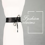 PU Leather Belt Wide Bow Women Two Layer Bohemian Style