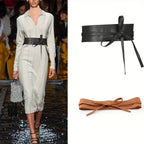 PU Leather Belt Wide Bow Women Two Layer Bohemian Style