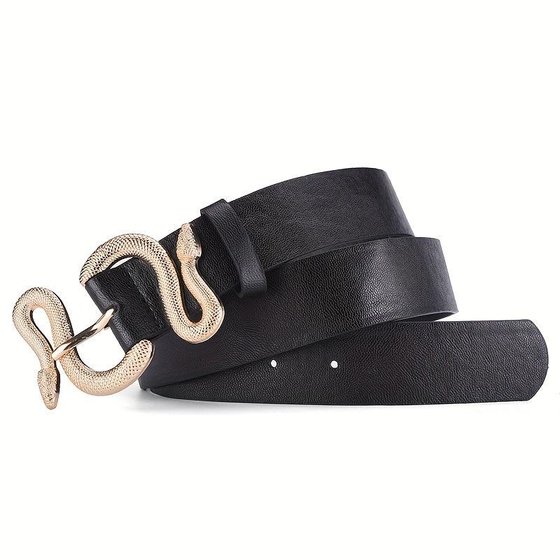 Snake Shaped Buckle Retro Versatile Belt with Soft Waist Belt