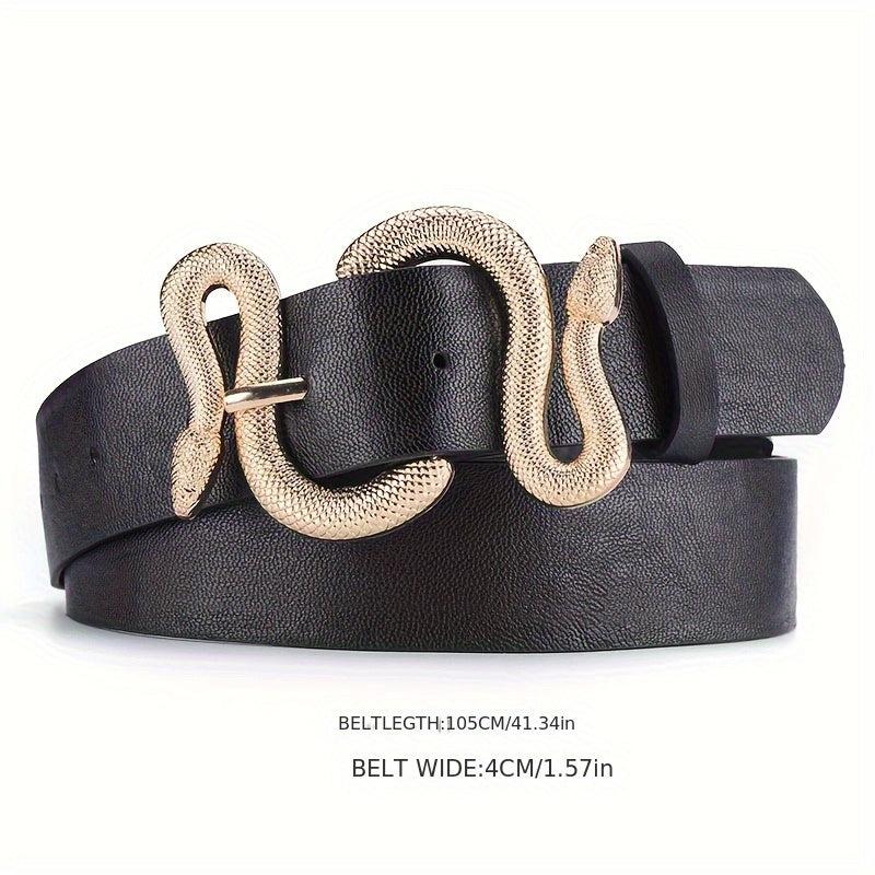 Snake Shaped Buckle Retro Versatile Belt with Soft Waist Belt