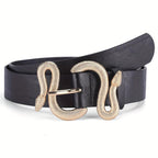 Snake Shaped Buckle Retro Versatile Belt with Soft Waist Belt