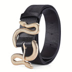 Snake Shaped Buckle Retro Versatile Belt with Soft Waist Belt