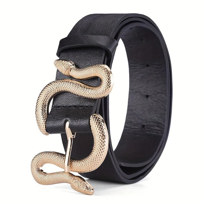 Snake Shaped Buckle Retro Versatile Belt with Soft Waist Belt