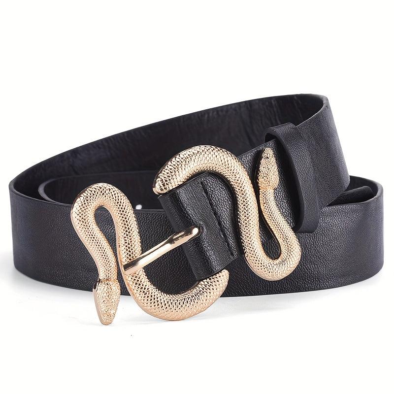 Snake Shaped Buckle Retro Versatile Belt with Soft Waist Belt