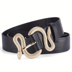 Snake Shaped Buckle Retro Versatile Belt with Soft Waist Belt