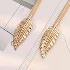 Women's Adjustable Leaf Metal Waist Belt for Dresses