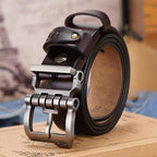 BISON DENIM Men's Vintage Leather Belt Brown