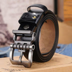 BISON DENIM Men's Vintage Leather Belt Brown