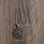 Retro Compass Samurai Head Demon Samurai Pendant Necklace