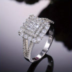 Zircon Square Shape Ring Wedding Anniversary Gift