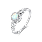 925 Silver Opal Eternity Rings Wedding Engagement for Women