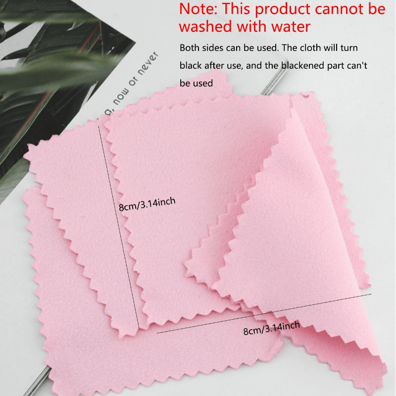 10pcs Silver Eraser Cloth Jewelry Maintenance Double-sided Velvet Eraser