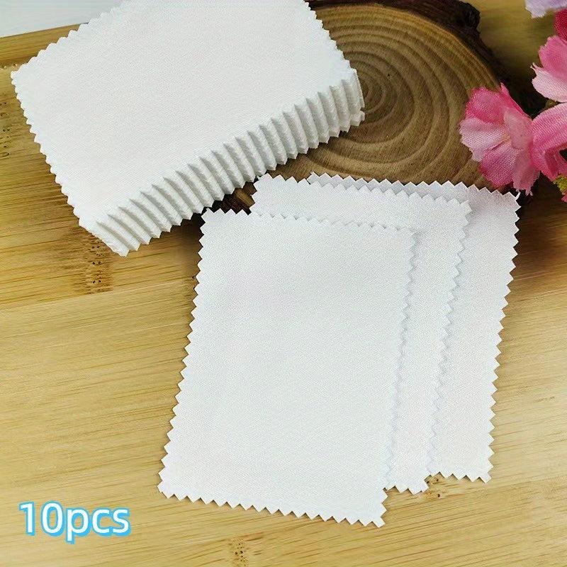 10pcs Silver Eraser Cloth Jewelry Maintenance Double-sided Velvet Eraser