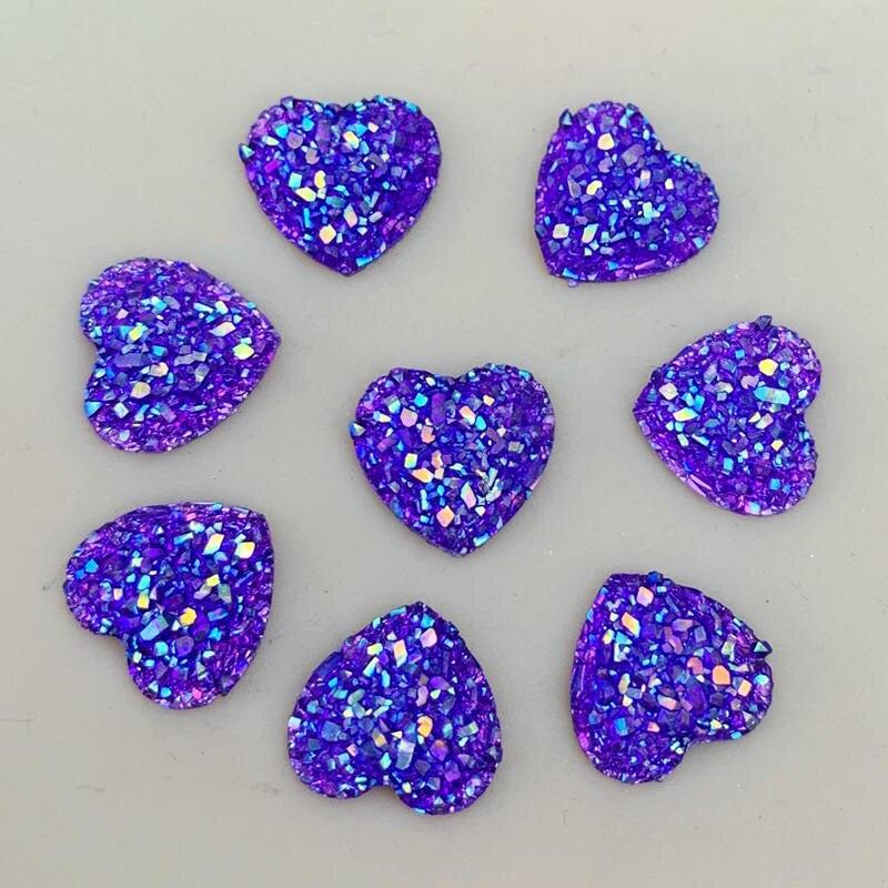 30pcs Colorful Heart Resin Charms for Jewelry Making