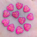 30pcs Colorful Heart Resin Charms for Jewelry Making