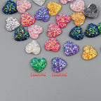 30pcs Colorful Heart Resin Charms for Jewelry Making