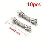 10pcs Silver Metal Spring Hair Clips Hairpin Base DIY Jewelry Making Barrettes