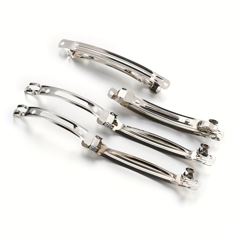 10pcs Silver Metal Spring Hair Clips Hairpin Base DIY Jewelry Making Barrettes