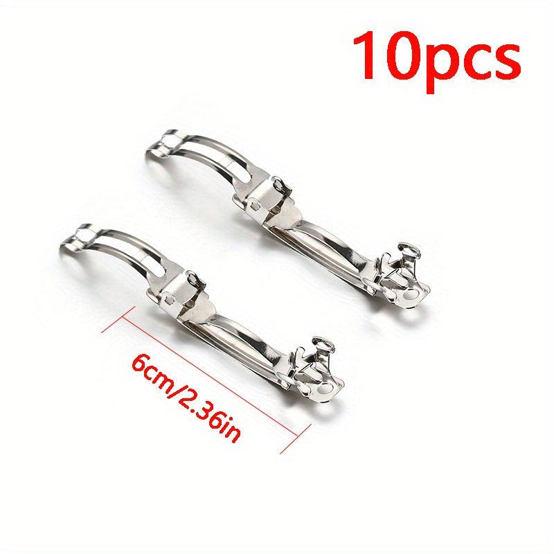 10pcs Silver Metal Spring Hair Clips Hairpin Base DIY Jewelry Making Barrettes
