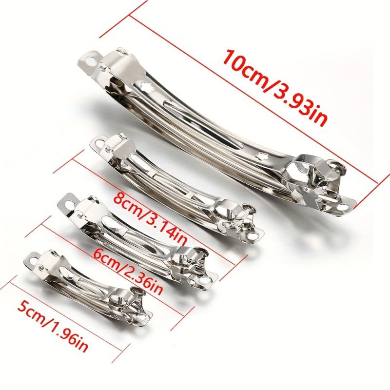 10pcs Silver Metal Spring Hair Clips Hairpin Base DIY Jewelry Making Barrettes