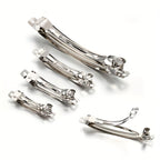 10pcs Silver Metal Spring Hair Clips Hairpin Base DIY Jewelry Making Barrettes