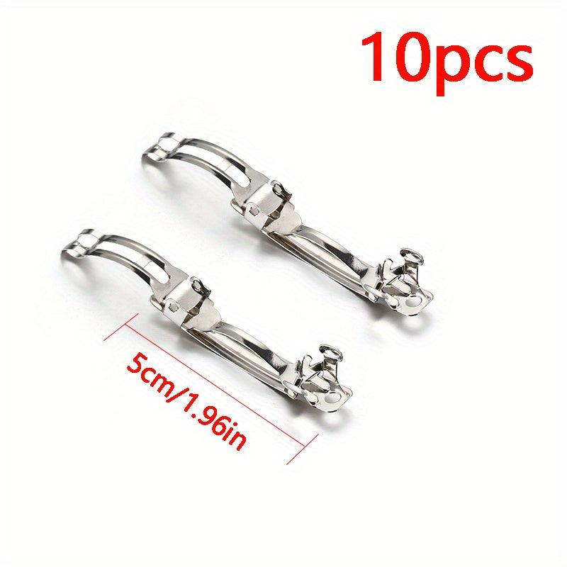 10pcs Silver Metal Spring Hair Clips Hairpin Base DIY Jewelry Making Barrettes