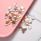 10PCS Rainbow Cloud Enamel Charms for DIY Jewelry Making
