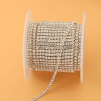 2mm Silver Rhinestone Chain Nail Art Decoration Clothing Shoe Phone Cup Decor