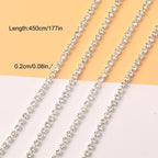 2mm Silver Rhinestone Chain Nail Art Decoration Clothing Shoe Phone Cup Decor
