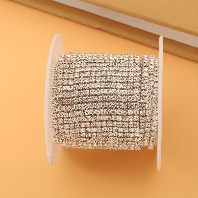 2mm Silver Rhinestone Chain Nail Art Decoration Clothing Shoe Phone Cup Decor