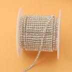 2mm Silver Rhinestone Chain Nail Art Decoration Clothing Shoe Phone Cup Decor