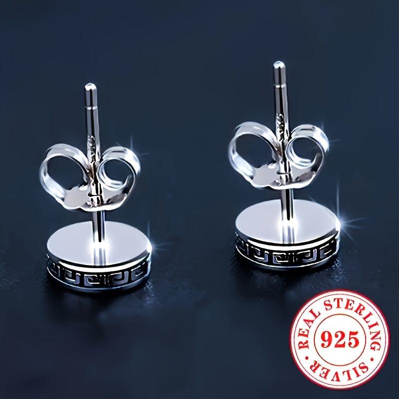 2g S925 Silvery Stud Earrings for Men and Women