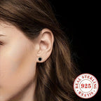 2g S925 Silvery Stud Earrings for Men and Women