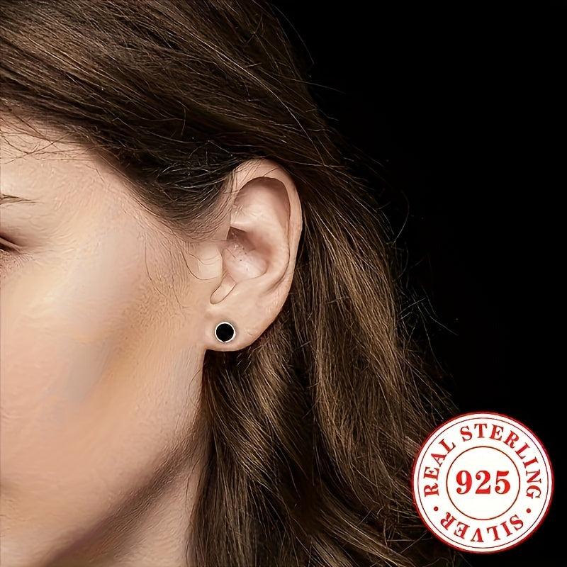 2g S925 Silvery Stud Earrings for Men and Women