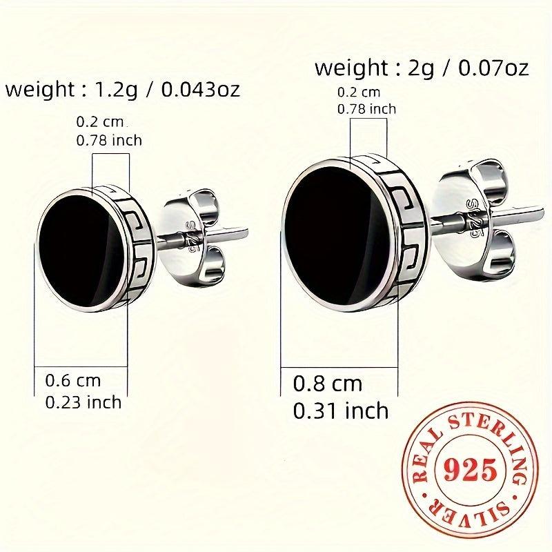 2g S925 Silvery Stud Earrings for Men and Women