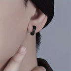 Matte Glitter Earrings and Studs - Street Style Stainless Steel - Men/Women