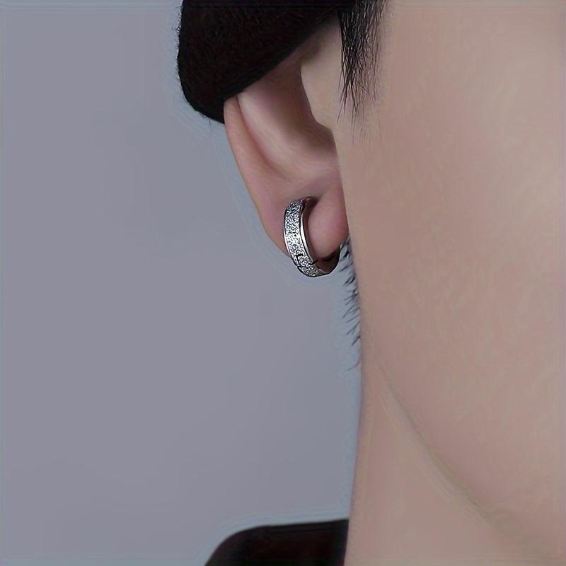 Matte Glitter Earrings and Studs - Street Style Stainless Steel - Men/Women