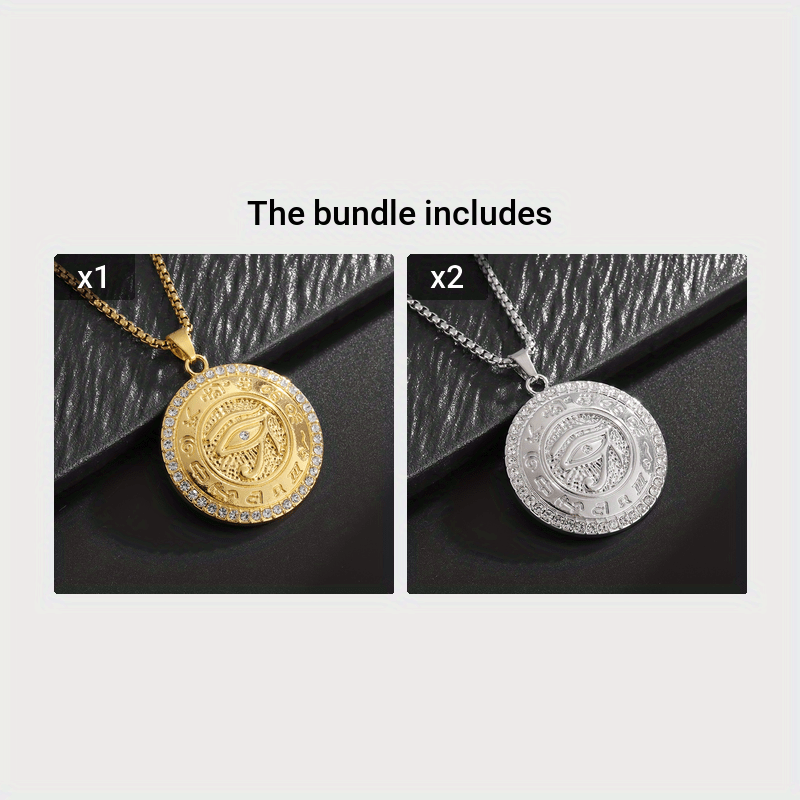 Men's Horus Eye Necklace Egyptian Amulet Pendant