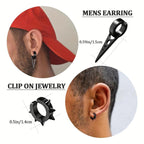 11pcs Punk Style Stainless Steel Ear Clip Set for Men and Women