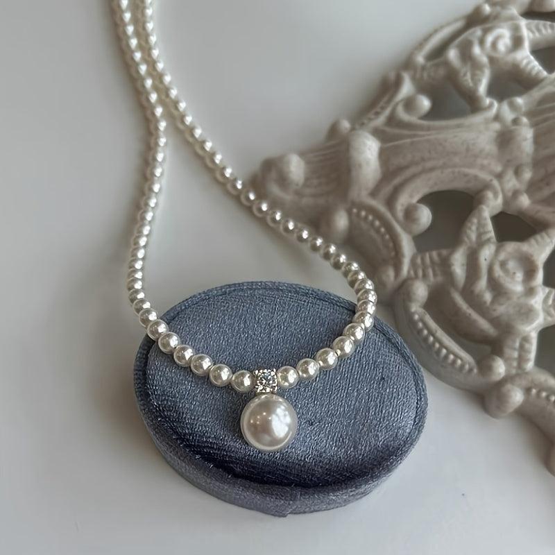 French Shell Pearl Necklace Earrings Set Daily Wedding Gift