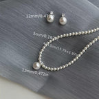 French Shell Pearl Necklace Earrings Set Daily Wedding Gift
