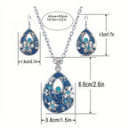 Water Drop Necklace Earrings Set Pendant Earring Set