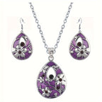Water Drop Necklace Earrings Set Pendant Earring Set